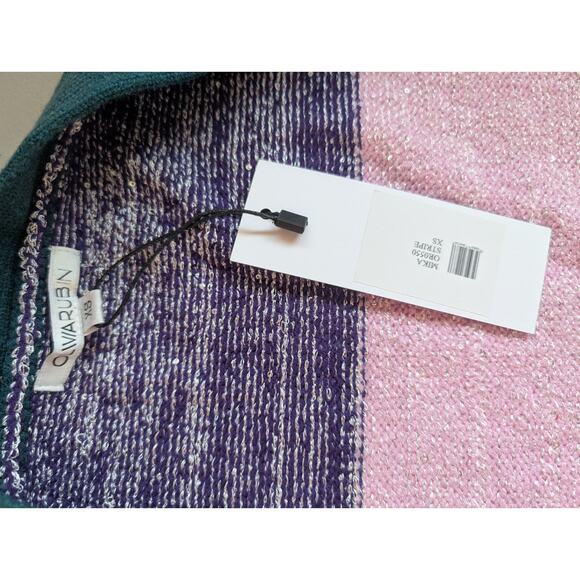 NWT OLIVIA RUBIN Mika Oversize Cardigan Sequin Pearl Size XS Stripe #2B432 - Picture 11 of 14